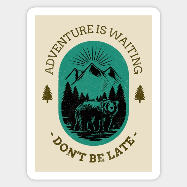 Outdoor Adventure Bear Sticker by Tip Top Tee's